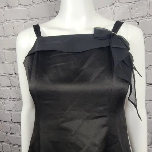 David's Bridal | Dresses | Davids Bridal Blackdresswith Front Bow Girls  Size | Poshmark